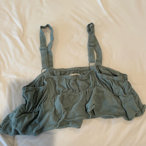 Green Cropped Tank Top - Picture 2 of 2